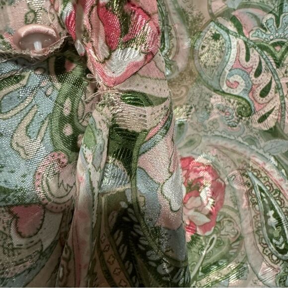 Victoria’s Secret Gold Label Vintage Sheer Pink Green Floral Nightgown - Picture 6 of 6